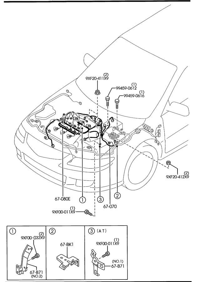 2004 Mazda Mazda 6 Battery Cable Harness. TRANSMISSIONGLASS