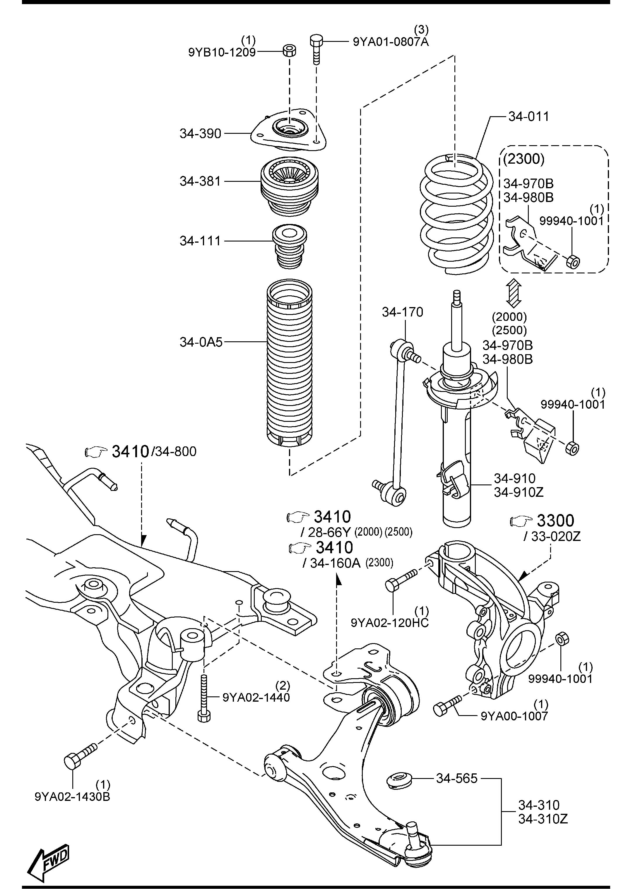 Mazda Mazda 3 Suspension Control Arm Bolt. Cntrl  9YA021430B  Jim