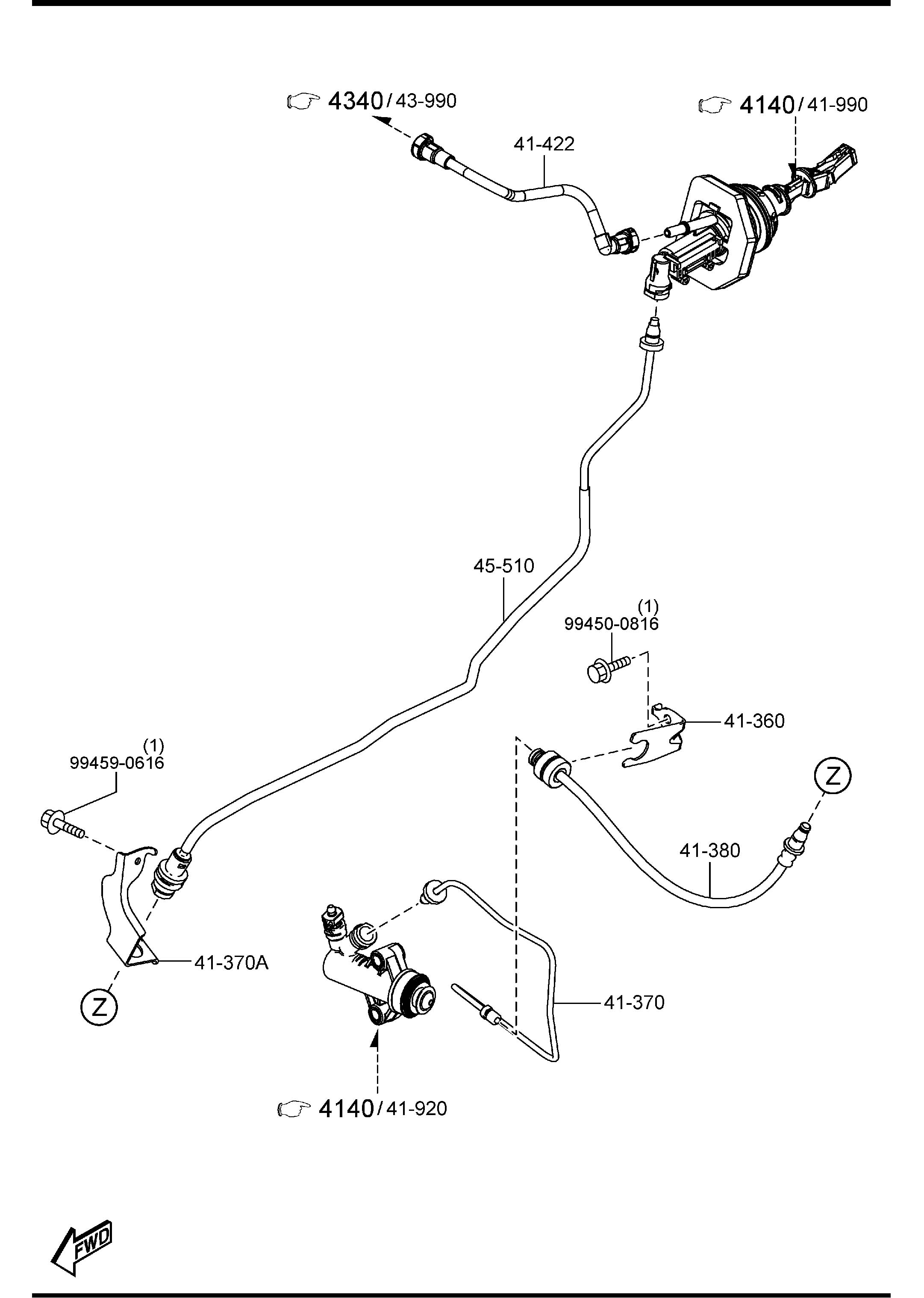 BFD141380 - Mazda Flexible hose. Hose, flexible. Slave | Jim Ellis Mazda Parts, Marietta GA