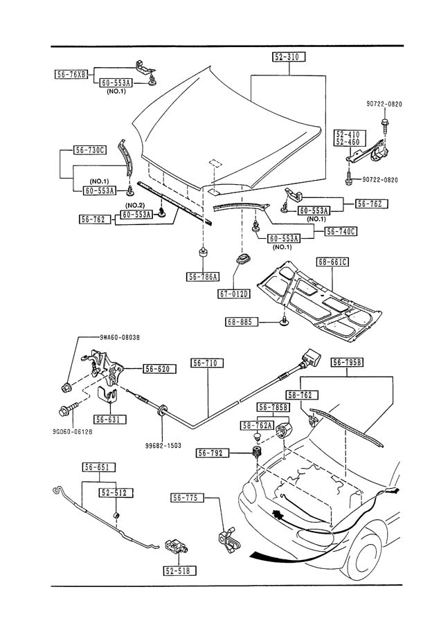 2021 Mazda CX30 Release cable. WIRE, RELEASE MX3