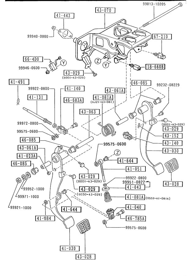 Mazda 626 Switch, Starter Interlock - FB44664D0 | Jim Ellis Mazda Parts