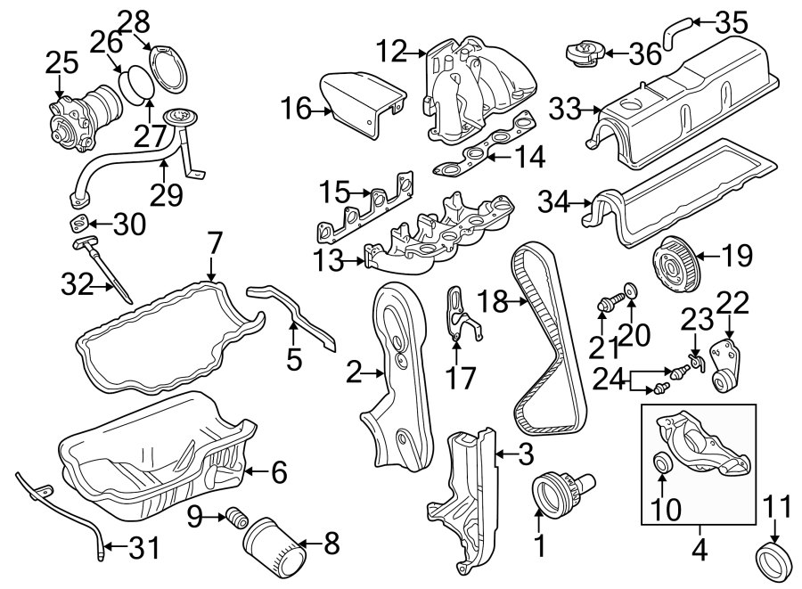 2002 Mazda BSeries Engine Timing Cover. 2.3 LITER, lower. 2.5 LITER
